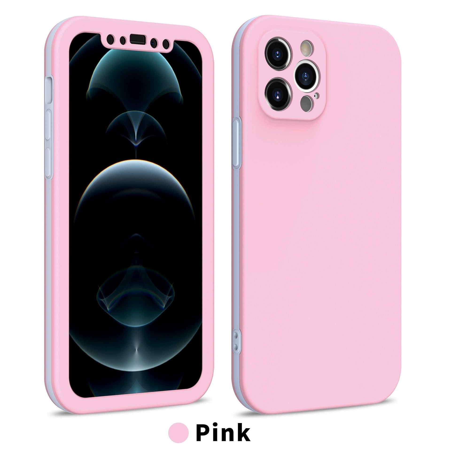 Full Cover Protective Phone Case For iPhone 12 Mini 11 Pro XS Max X XR 6 7 8 Plus Soft Silicone Shockproof Cover Full Body  Anti-Shock Protection Drop Protection Silicone iphone Cover