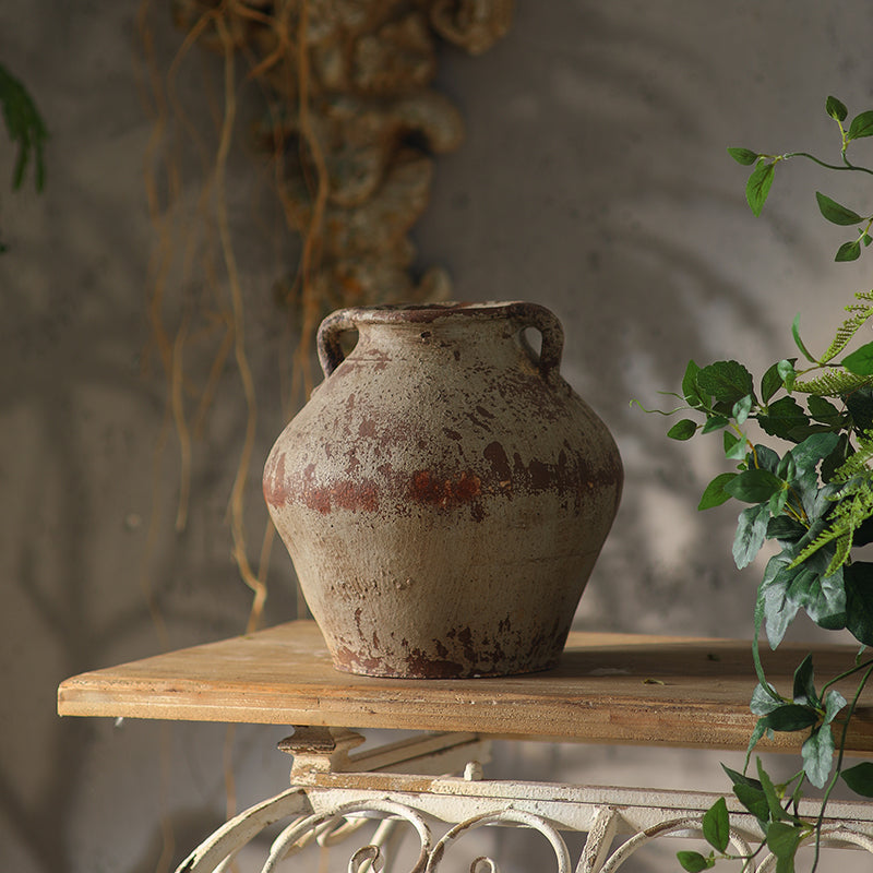 Antique-Style Rustic  Vase with Double Handles VagabondVintage