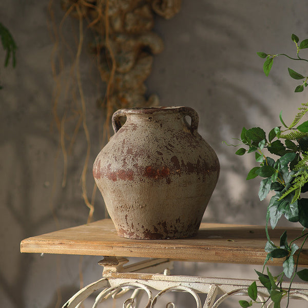 Antique-Style Rustic  Vase with Double Handles VagabondVintage