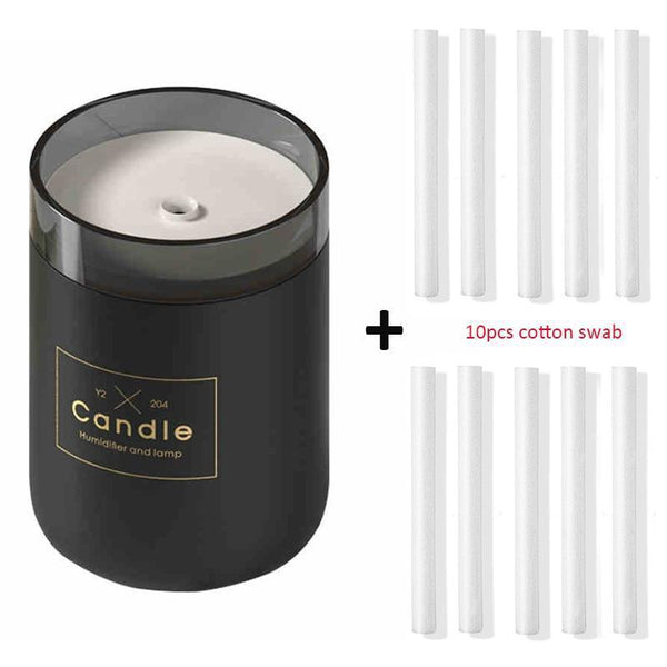 280ML Ultrasonic Air Humidifier Candle Romantic Soft Light USB Essential Oil Diffuser Car  Aroma Mist Maker