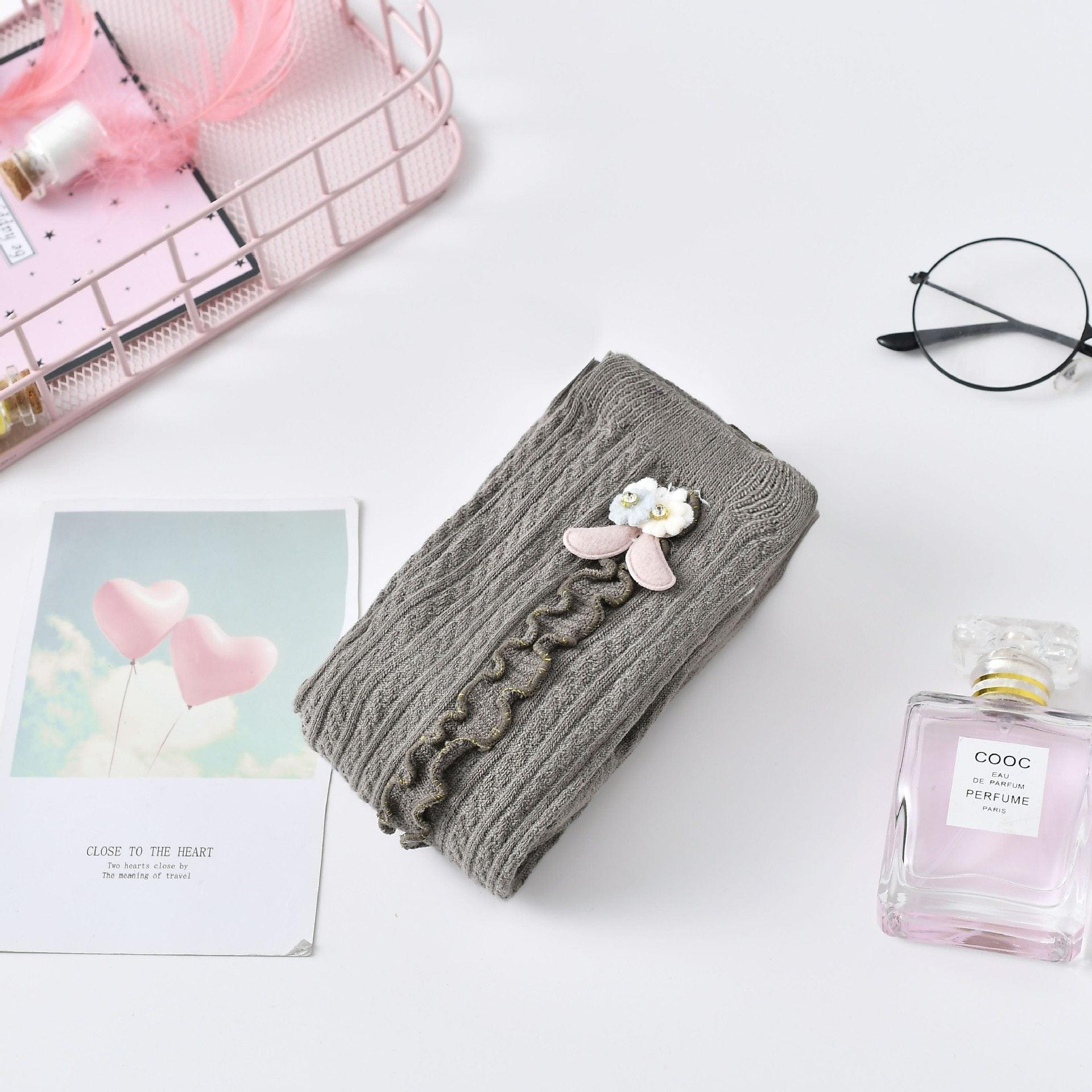 Cute Rabbit Colorful Skinny Trouser Baby Girls Comfortable Knitting Leggings Pants for Kids