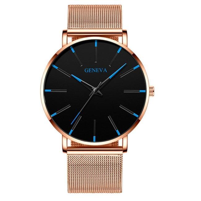 Minimalist Men's Fashion Ultra Thin Watch Simple Men Business Stainless Steel Mesh Belt Quartz Watch Relogio Masculino