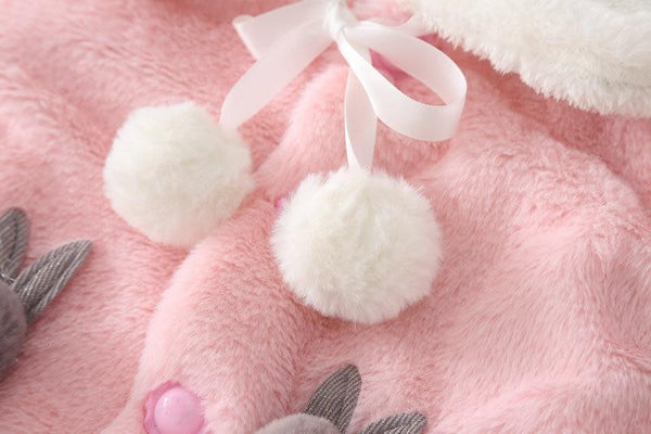 Princess Baby Girls Winter Thick Bownot Cloak Coat Flower for Childre With Flowers