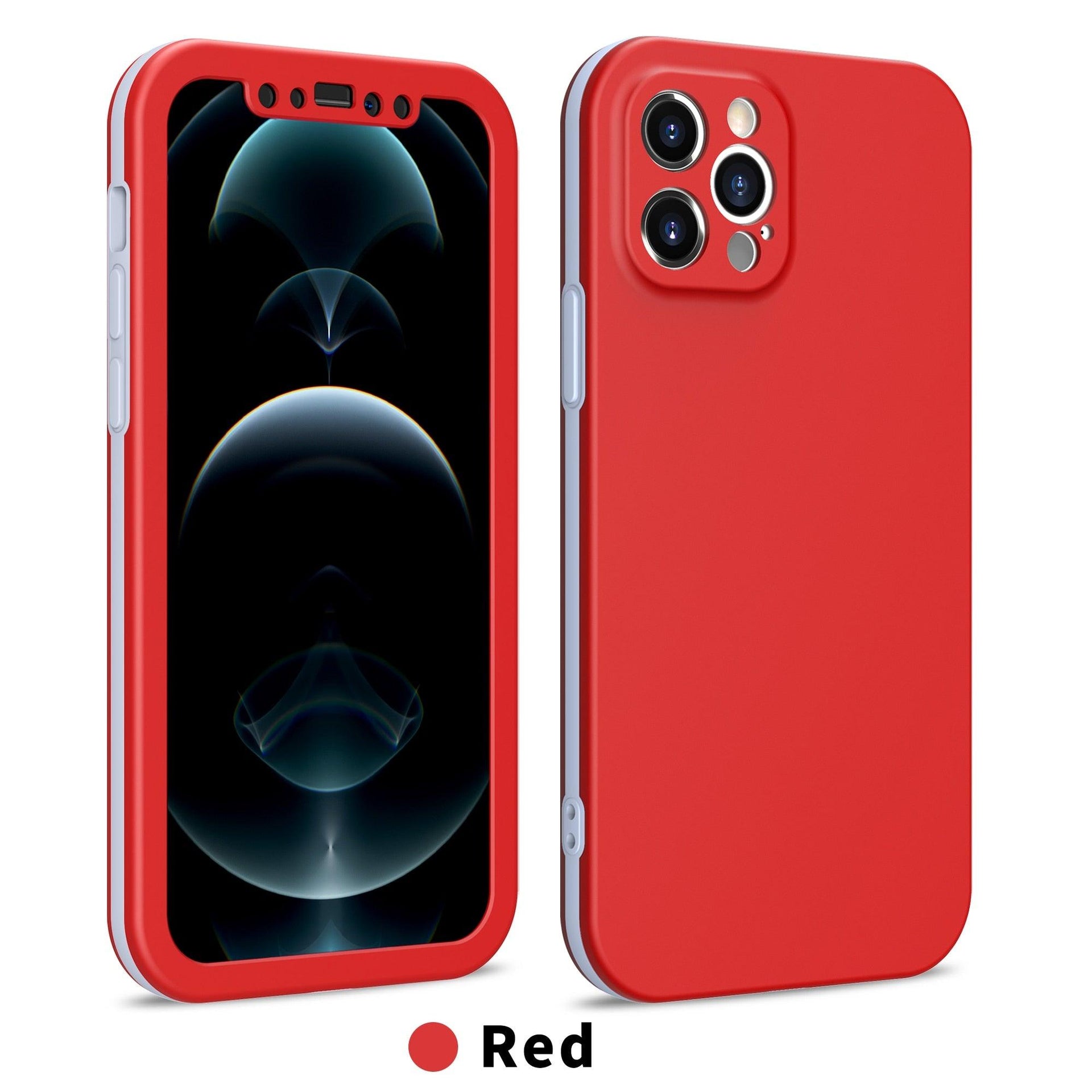 Full Cover Protective Phone Case For iPhone 12 Mini 11 Pro XS Max X XR 6 7 8 Plus Soft Silicone Shockproof Cover Full Body  Anti-Shock Protection Drop Protection Silicone iphone Cover
