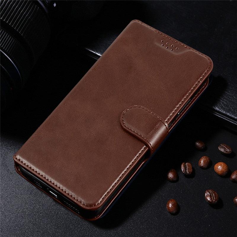 Leather Black Flip Case for iPhone XS Max X XR 12 Mini 11 Pro 7 8 Wallet Stand Cover Flip Wallet Leather Case with Secure Buckle Closing Lock and Bracket Function