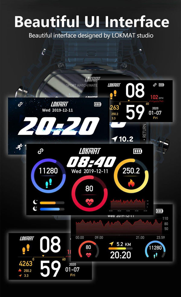 Military Ocean Army Smart Watch For Menand Woman For  Fitness and Sport With Tracker Blood Pressure Message Push Heart Rate Monitor and Clock Smartwatc For Android