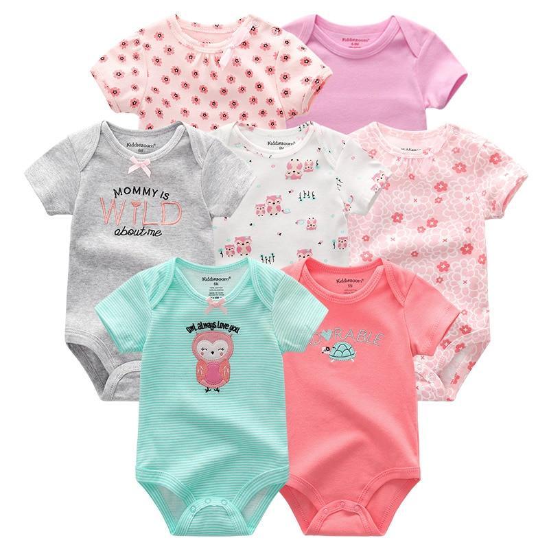 Unisex Newborn Baby Rompers Clothing Infant Jumpsuits 100%Cotton Children 7Pcs/Lot Set for Girls and Boys Jumpsuits For Kids
