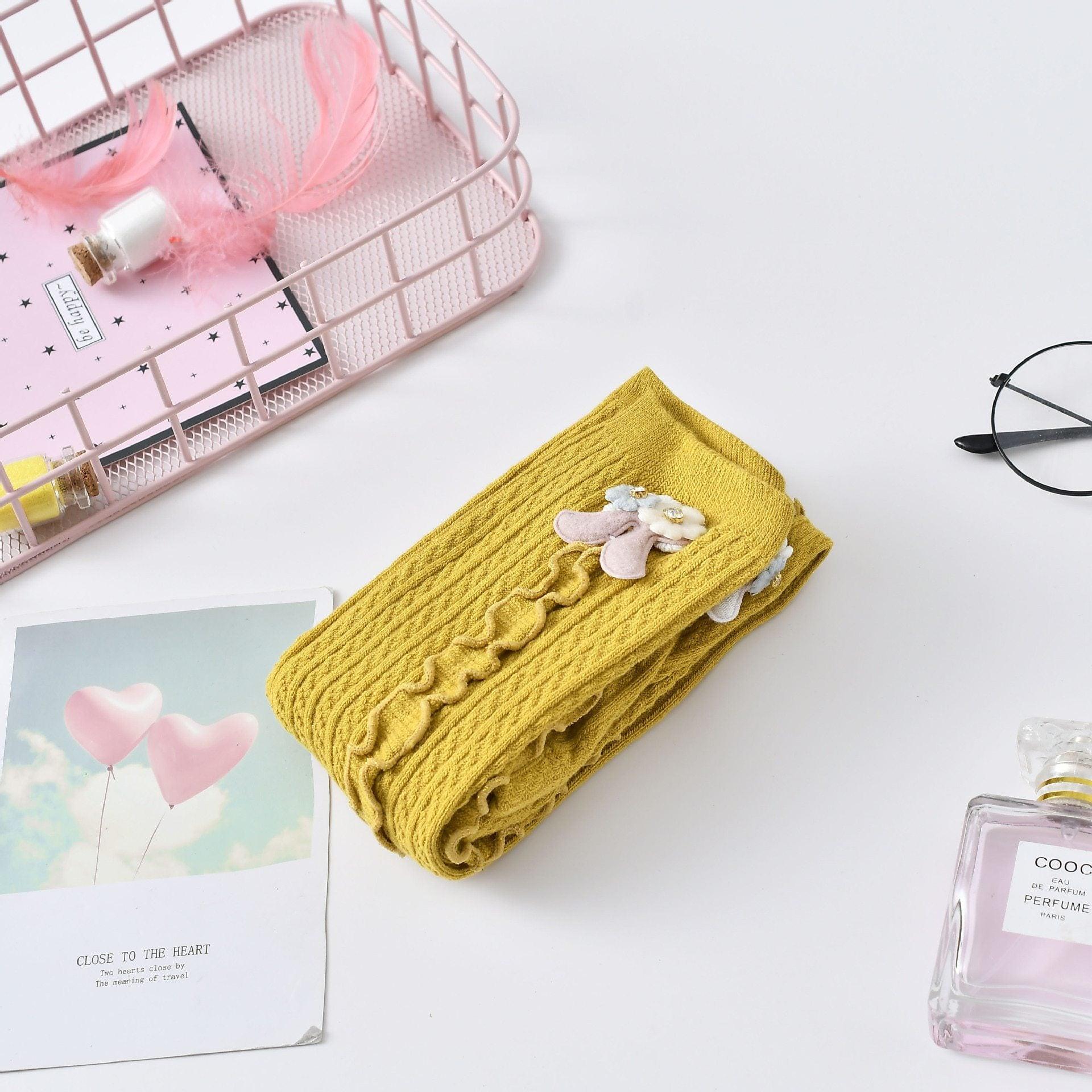 Cute Rabbit Colorful Skinny Trouser Baby Girls Comfortable Knitting Leggings Pants for Kids