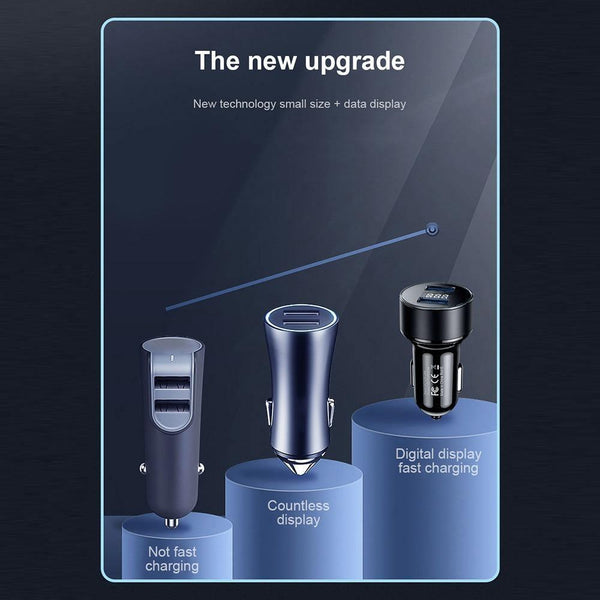 LED Universal 4.8A Car Charger Mobile Phone Fast Charging Adapter in Car With Display Quick Charge Dual USB