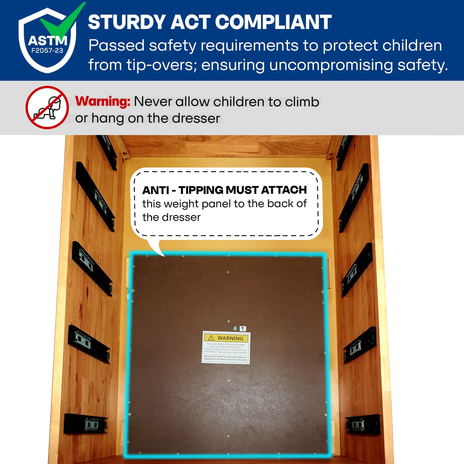 Acacia Harmony Dresser with 5 Drawers