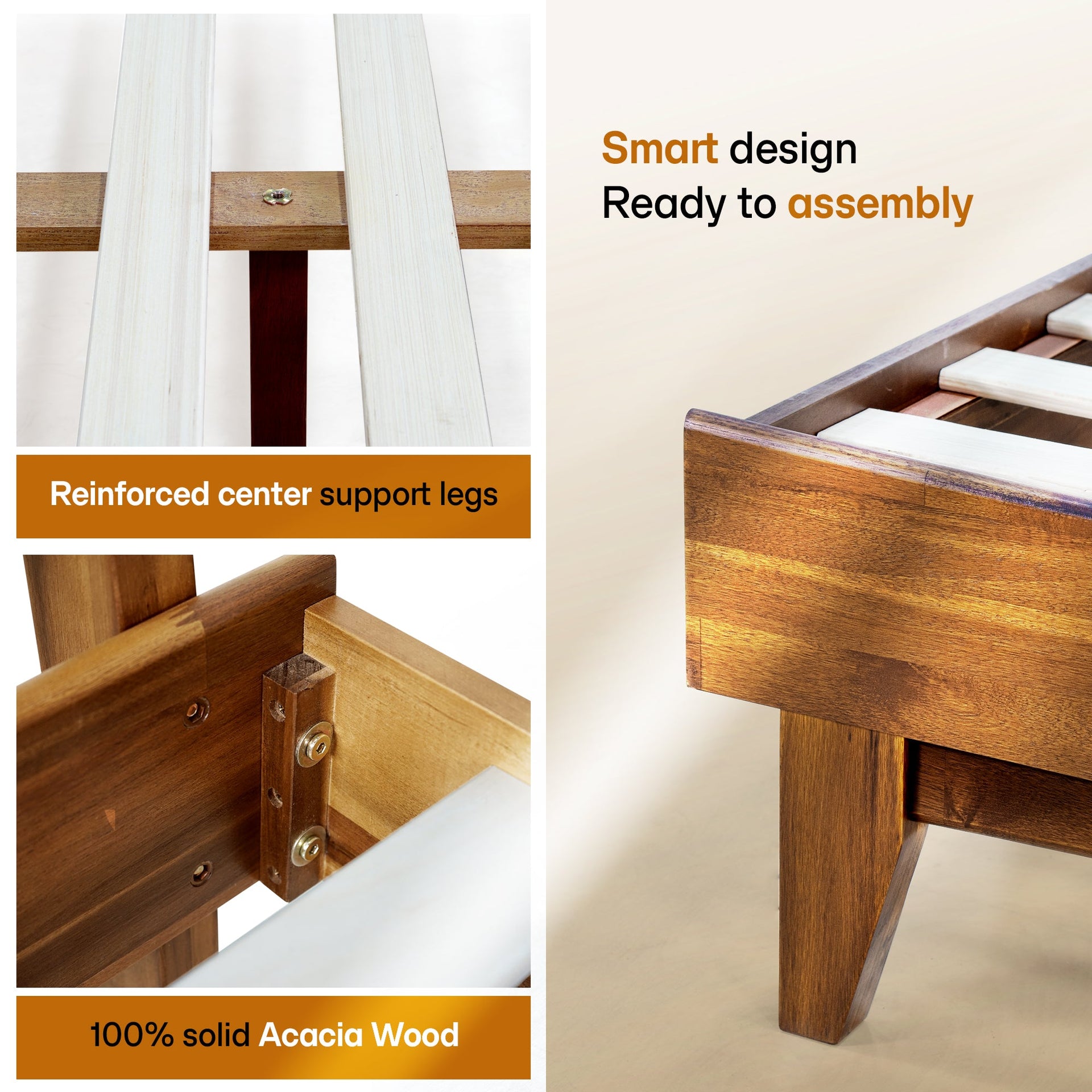 Acacia Aurora Solid Wood Bed Frame