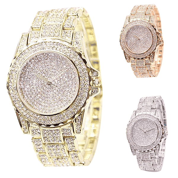 Fashion Watch Women Luxury  Round Quartz Watch Wrist Watches for Women Shiny Gold Sliver Watches  Wrist Watch For Ladies Gift