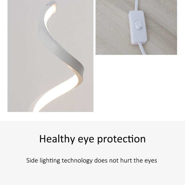 LED Spiral Table Lamp Modern Curved Desk Bedside Lamp Dim able Warm White Light For Living Room And Bedroom