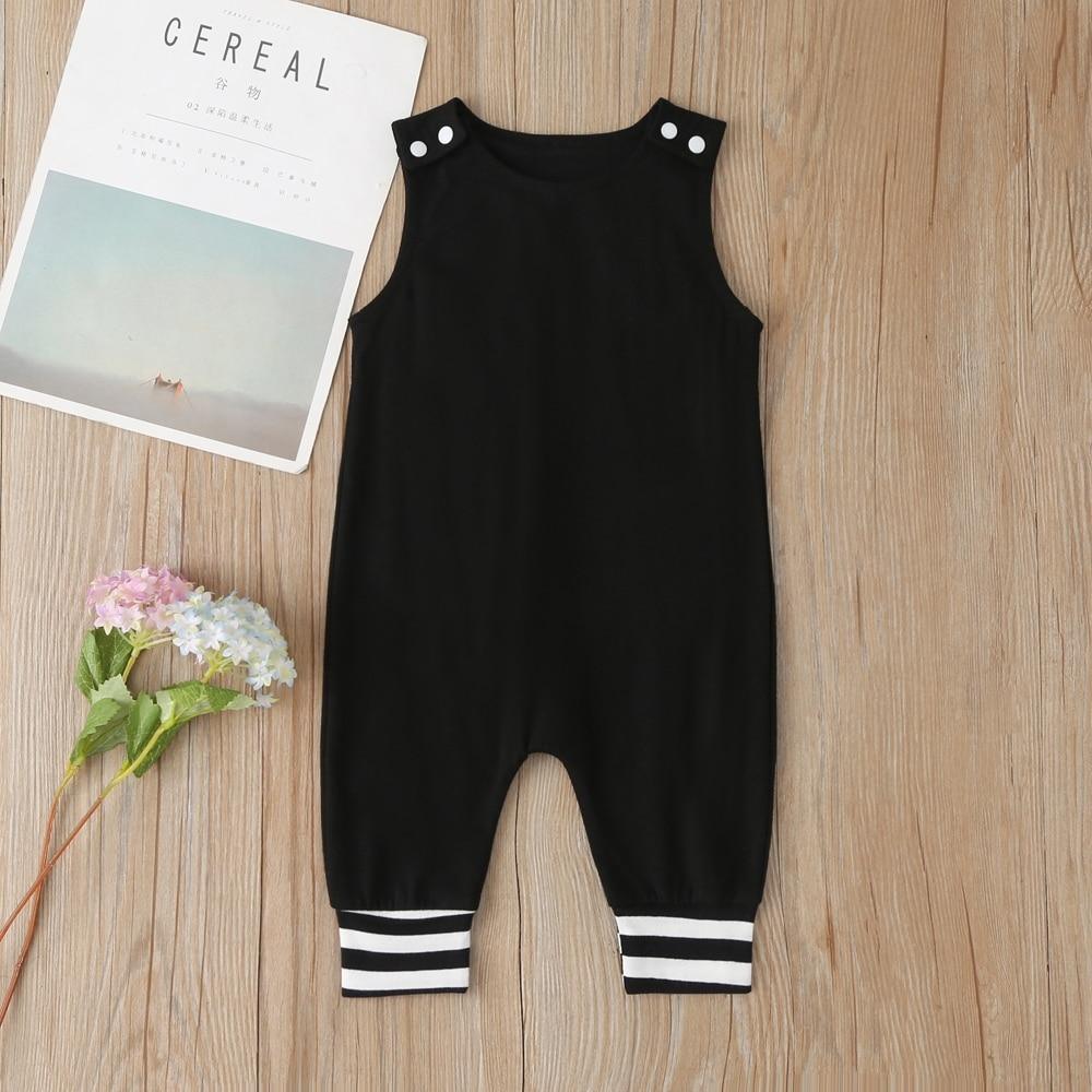 New Baby Boys Girls Outfits Clothes Newborn Baby Kids Rompers Toddler Solid Striped Sleeveless Cotton Jumpsuit Playsuit For Kids