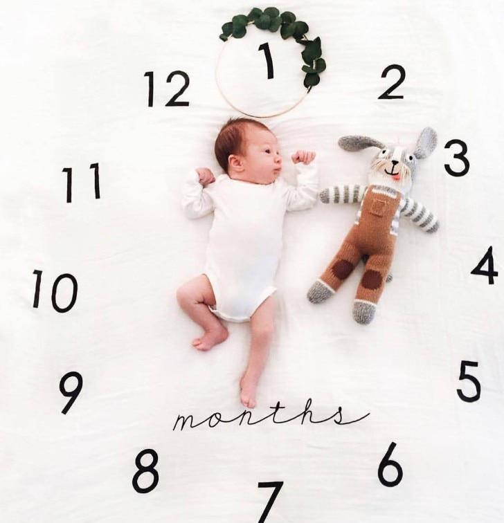 Newborn baby Monthly Growth  Blanket Photography Props Background Cloth For Baby