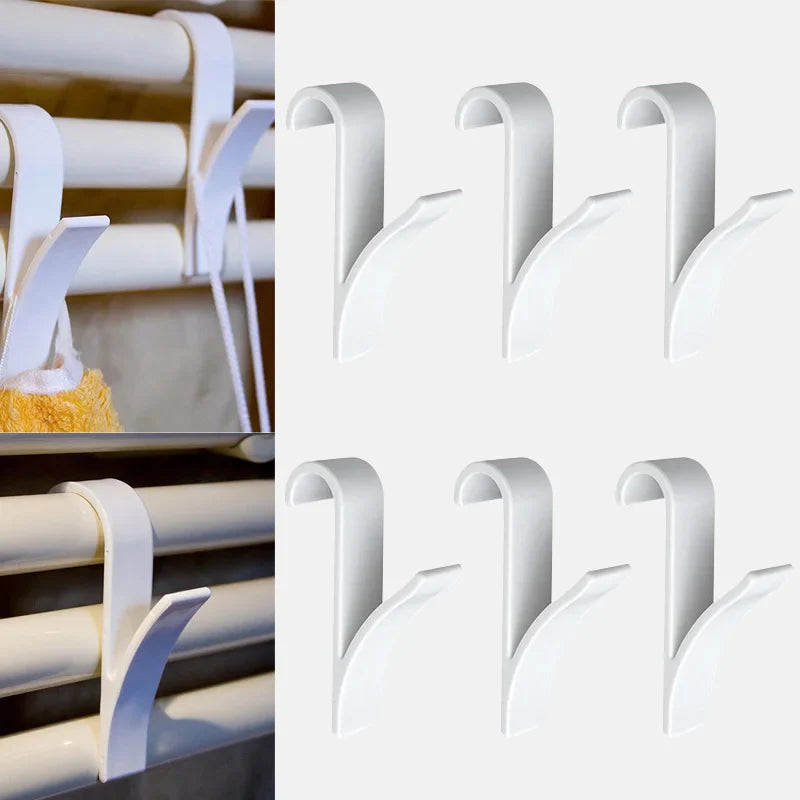 High Quality Hanger For Heated Towel Radiator Rail Clothes Hanger Bath Hook Holder Percha Plegable Scarf Hanger white 6pcs