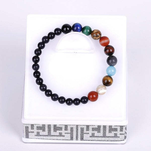 Galaxy Solar System Bracelet Universe Nine Planets Natural Stone Stars Earth Moon Bracelet For Women Man Fashion Jewelry