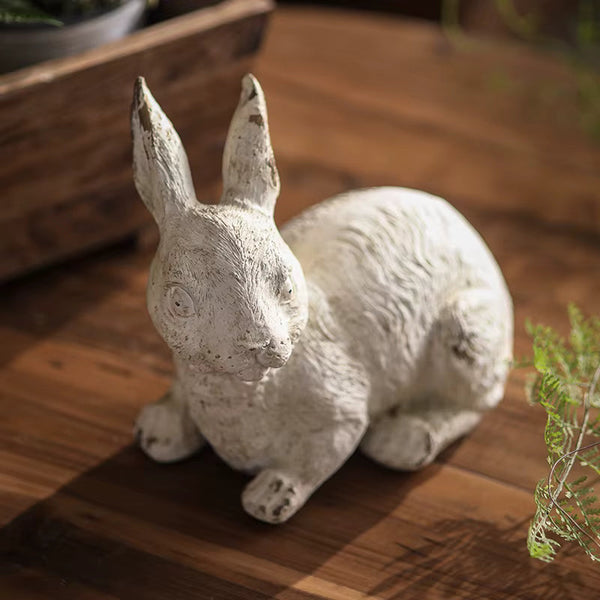 Rustic White Bunny Figurine VagabondVintage