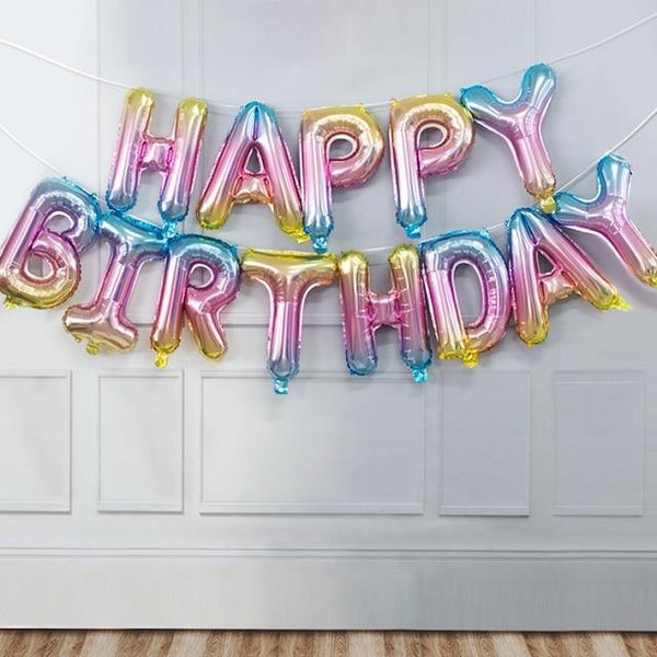 13pcs Luxury Happy Birthday Decoration Balloons Rose Gold Letter Foil Ballons Birthday Party Decorations Globos Balony Anniversaire For Birthdays and Celebrations