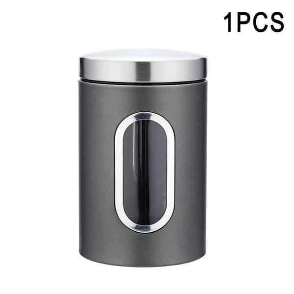 Kitchen Storage Jar with Lid, Kitchen Storage Tools, Tea, Coffee, Sugar, Canisters, Pots, Container Tins, 1 Pc, 3 Pcs