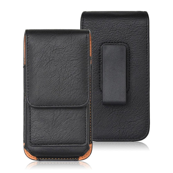 Universal Leather Case for iPhone Mens PU Leather Vertical Case with Belt Clip for iPhone Waist Pack Belt Clip Bag for 3.5-6.3