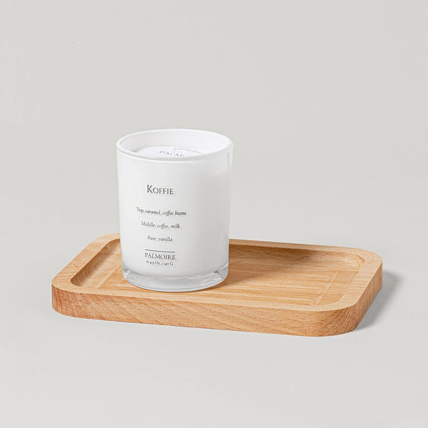 Koffie Candle + Wood Tray - Gifts for You 'n Me
