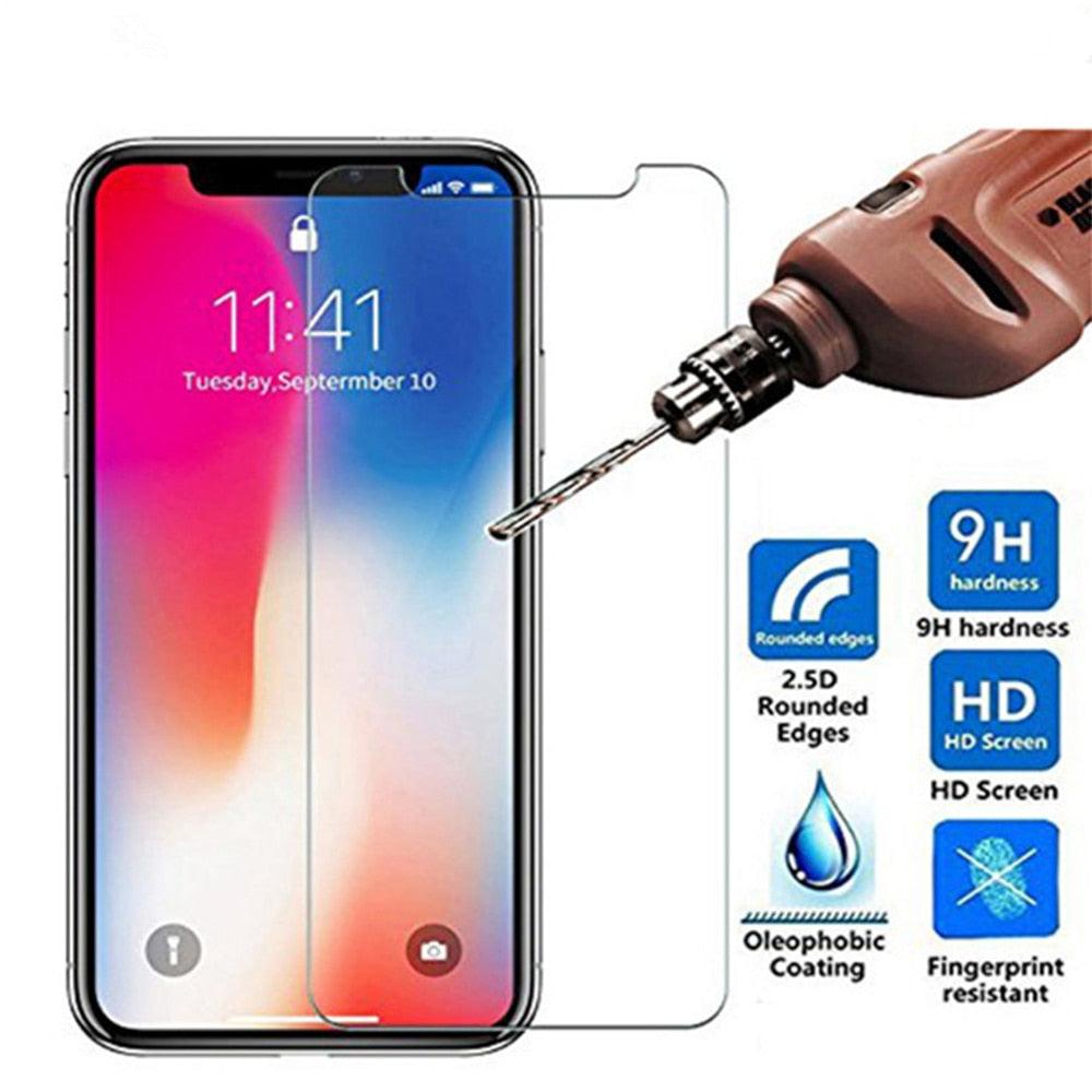 3pcs For iPhone 12 13 Mini 14 Pro Max Glass Screen Protector For iPhone XR XS SE 2022 6 7 8 Plus 13 Pro Max Glass Not Full Cover Curved Edge Anti Explosion Temper Glass Screen Protector for iPhone