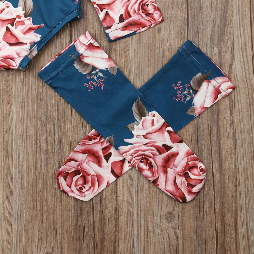 Newborn Baby Girls Floral Clothes Spring Autumn Long Sleeve Romper Warm Leg Socks Outfits Romer and Jumpsuit For Kids With Socks in Floral Design