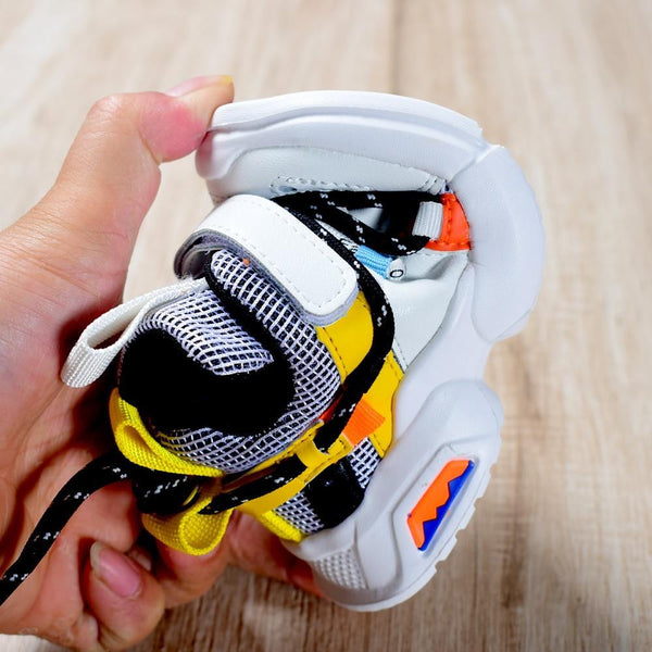 New Kids Shoes Toddler Girls Boy Sneakers Lace Up Design Mesh Breathable Children Tennis Fashion Little Baby Shoes