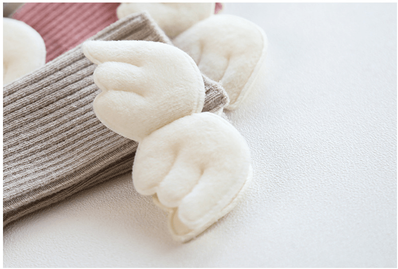 Luxury Modern Socks Baby Girls Knee High Socks With Angel wing  Summer Autumn Cotton Socks Solid Candy Color Toddler For Kids