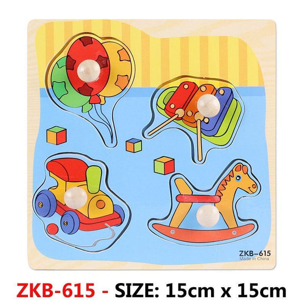 New Hand Grab Board Wooden Puzzle Toys for Children Cartoon Animal Fruit  Kids Baby Early Educational Learning Toy