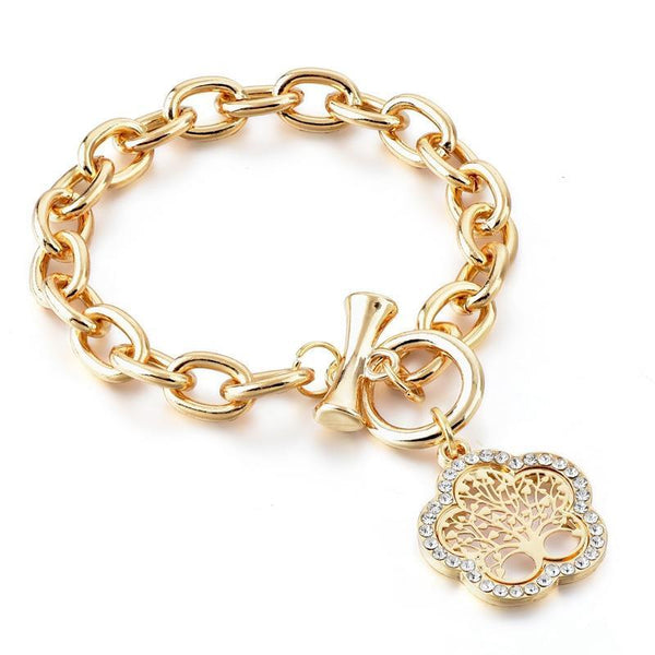 Modern New Fashion Elegant Chain Medalon Bracelet Amazing Luxury Classic Bracelet Women's Gold Bracelets Vintage Tree Of Life