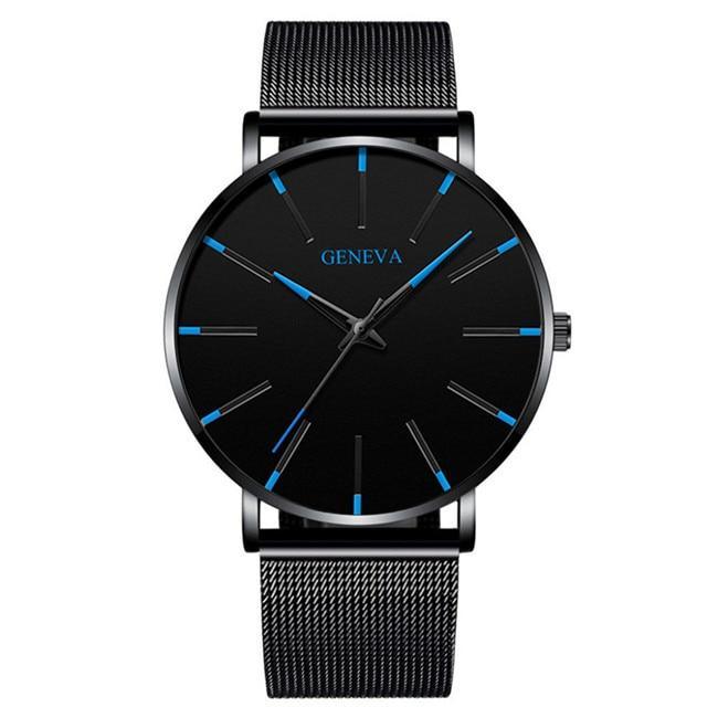 Minimalist Men's Fashion Ultra Thin Watch Simple Men Business Stainless Steel Mesh Belt Quartz Watch Relogio Masculino