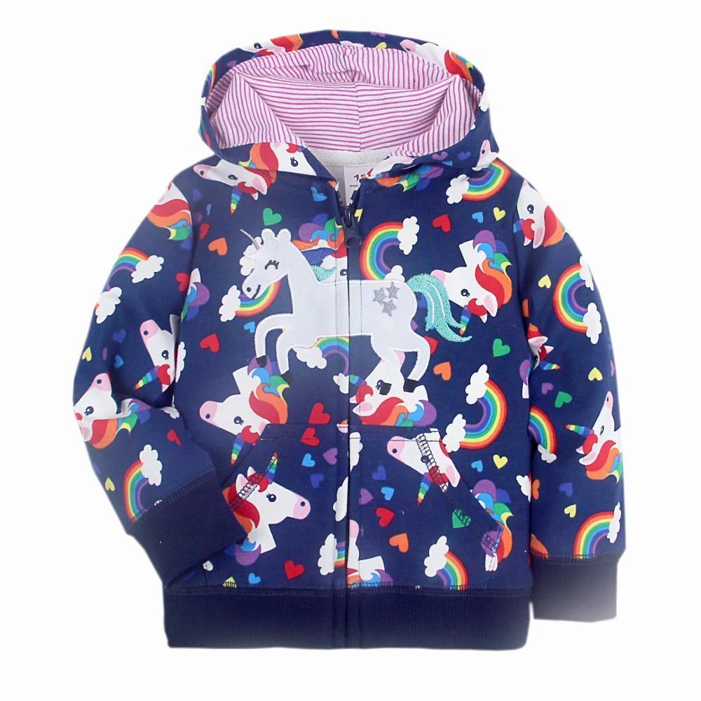 Luxury Printed New Trend Newborn Baby Hooded  Cotton Sweater For Baby Girl/boys In Elegant Modern Luxury Style With Unicorn