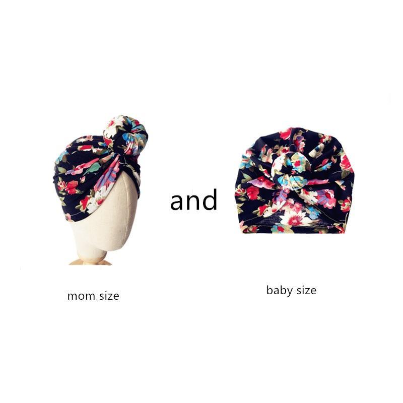 Luxury Mdoern Set 2PCS Baby and Mom Headbands Set Flower Bowknot Newborn Turban Cross-tied Mommy Headband Bow