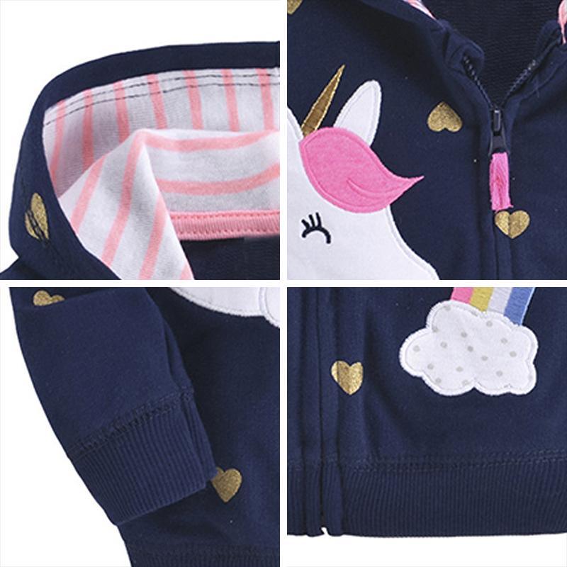 Newborn Baby Girls Clothes Autumn Winter Floral Outerwear Hooded Jacket Coat for 0-3T IN Unicorn