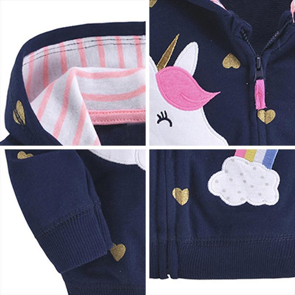 Newborn Baby Girls Clothes Autumn Winter Floral Outerwear Hooded Jacket Coat for 0-3T IN Unicorn