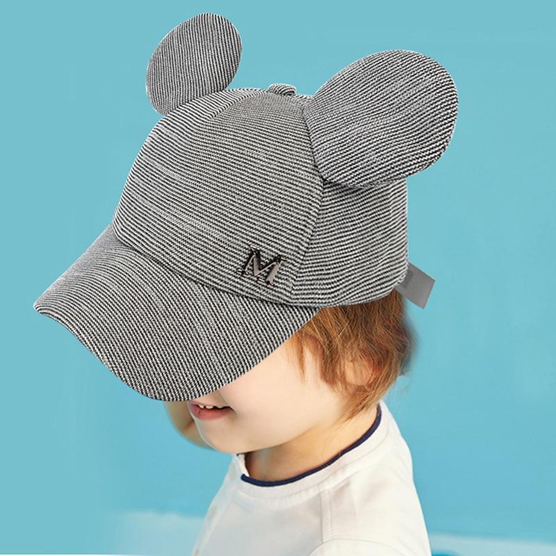 Luxury Modern Shiny Kids Baby Hat With Ear Letter Summer Baby Girl Boy Sun Hat Baseball Caps Cotton For Kids