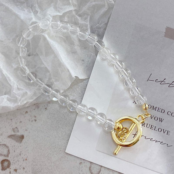 New Handmade Imitation Pearls Gold Metal Link Chain Bracelets for Women Girl Summer Party Luxury Jewelry Gift