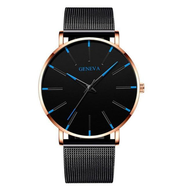 Minimalist Men's Fashion Ultra Thin Watch Simple Men Business Stainless Steel Mesh Belt Quartz Watch Relogio Masculino