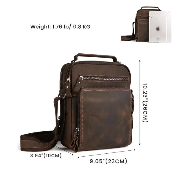 JOYIR New Genuine Leather Men Vintage Handbags Small Flap Men's Shoulder Bag Casual Office Messenger Bags Fashion Crossbody Bag