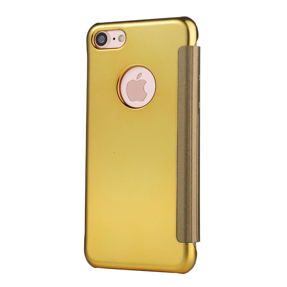 Luxury iphone Flip Case iphone 11 12 13 14 Cover Clear View Windows Mirror Magnetized Simple Closure Unique Flip Phone Stylish Case For iPhone