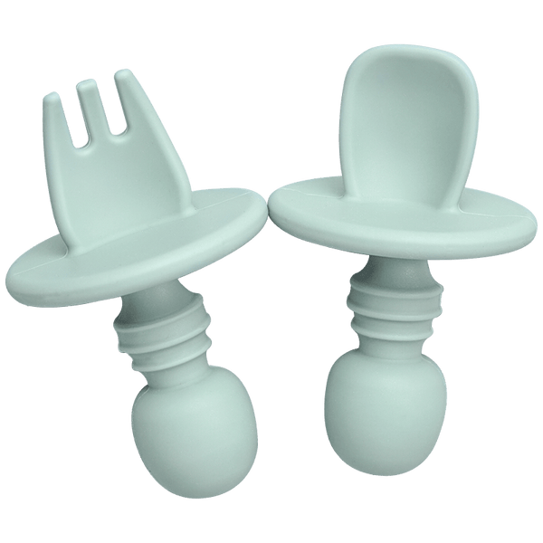 Big Baby Feeding Unique Spoon And Fork Set  Soft Silicone Feeding  Flatware  Safe Training Spoon For Baby Girls And Boys