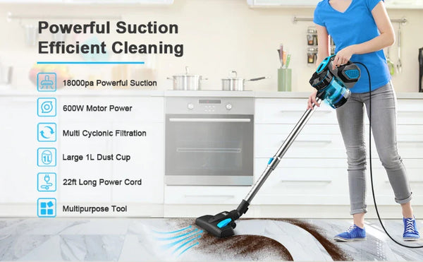 Vacuum Cleaner  18Kpa Powerful Suction 600W Motor Stick Handheld Vaccum Cleaner BLAKHOM