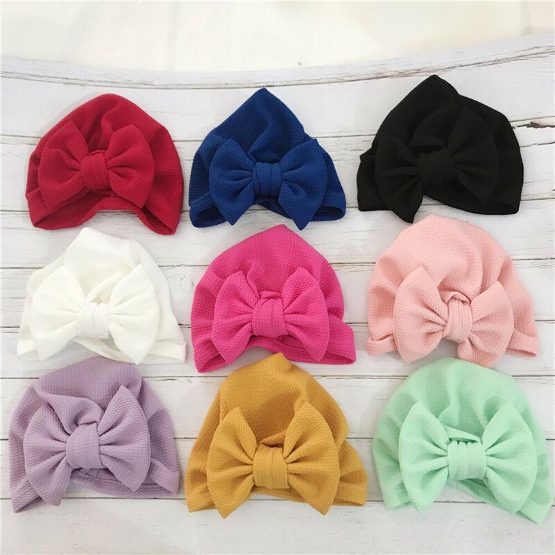 Elegant Winter Autumn Baby Girls Hat Big Bow Cotton Wool Knitted Thick Warm Baby Hat For Girls