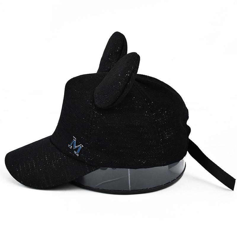 Luxury Modern Shiny Kids Baby Hat With Ear Letter Summer Baby Girl Boy Sun Hat Baseball Caps Cotton For Kids