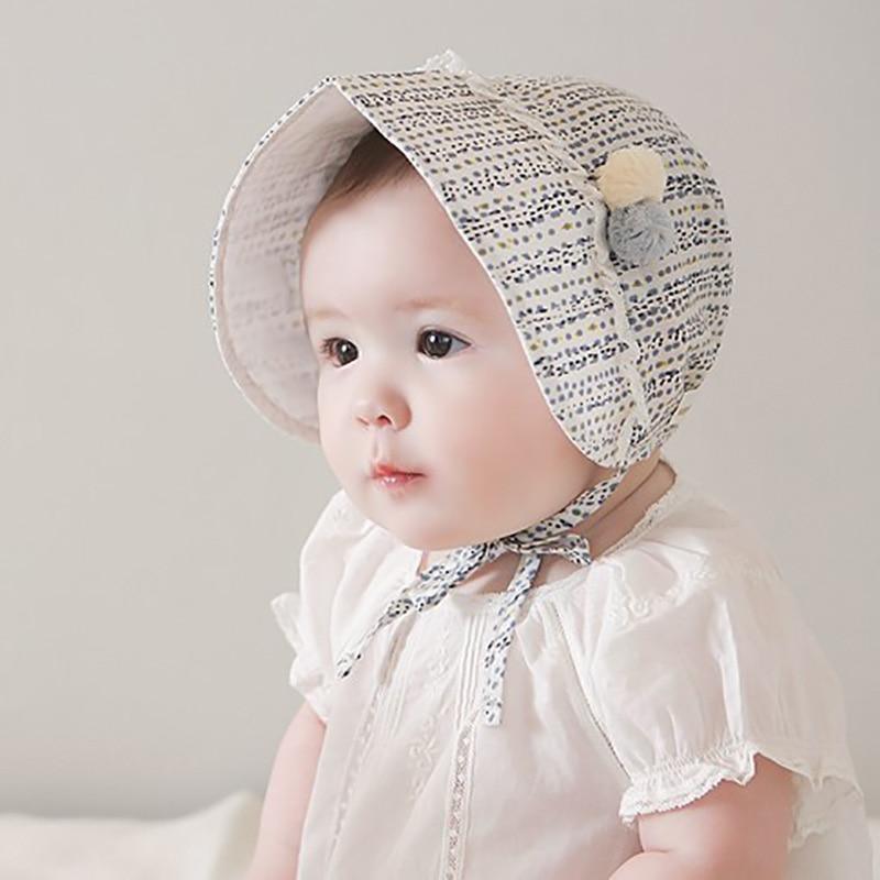 Retro Vintage Newborn Baby Cotton Baby Girl Hat Cap Princess Infant Toddler Baby Bonnet Girls Summer Sun Hat For Girls