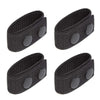 4Pcs/Set Tactical Belt Buckle Police Military Accessory Double Snaps Nylon Tactical Belt Loop Holder Keeper - Black