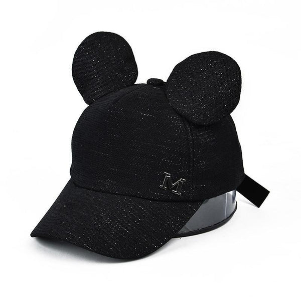 Luxury Modern Shiny Kids Baby Hat With Ear Letter Summer Baby Girl Boy Sun Hat Baseball Caps Cotton For Kids