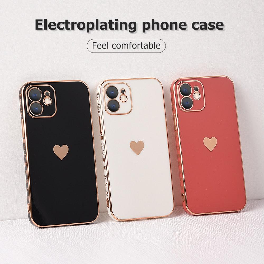 Elegant Women Phone Case For iPhone 13 14 Pro Camera Lens Protection For iPhone 12 11 Pro Max 14Plus Shockproof Case Luxurious Bumper Cute Pattern Women Girls Soft Silicone Shockproof Camera Case